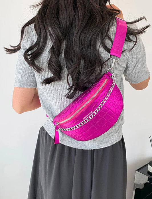 Riñonera Metalizada Rosa 190