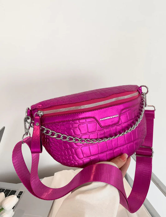Riñonera Metalizada Rosa 190